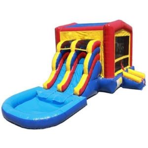 12′ High 2-Lane Inflatable Slide Combo w/ Pool